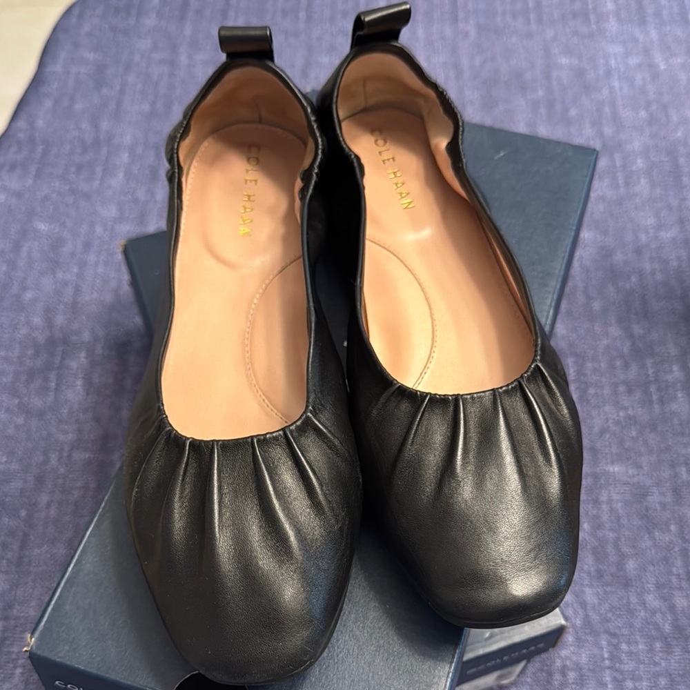 Cole Haan Black Leather Ballet Flats